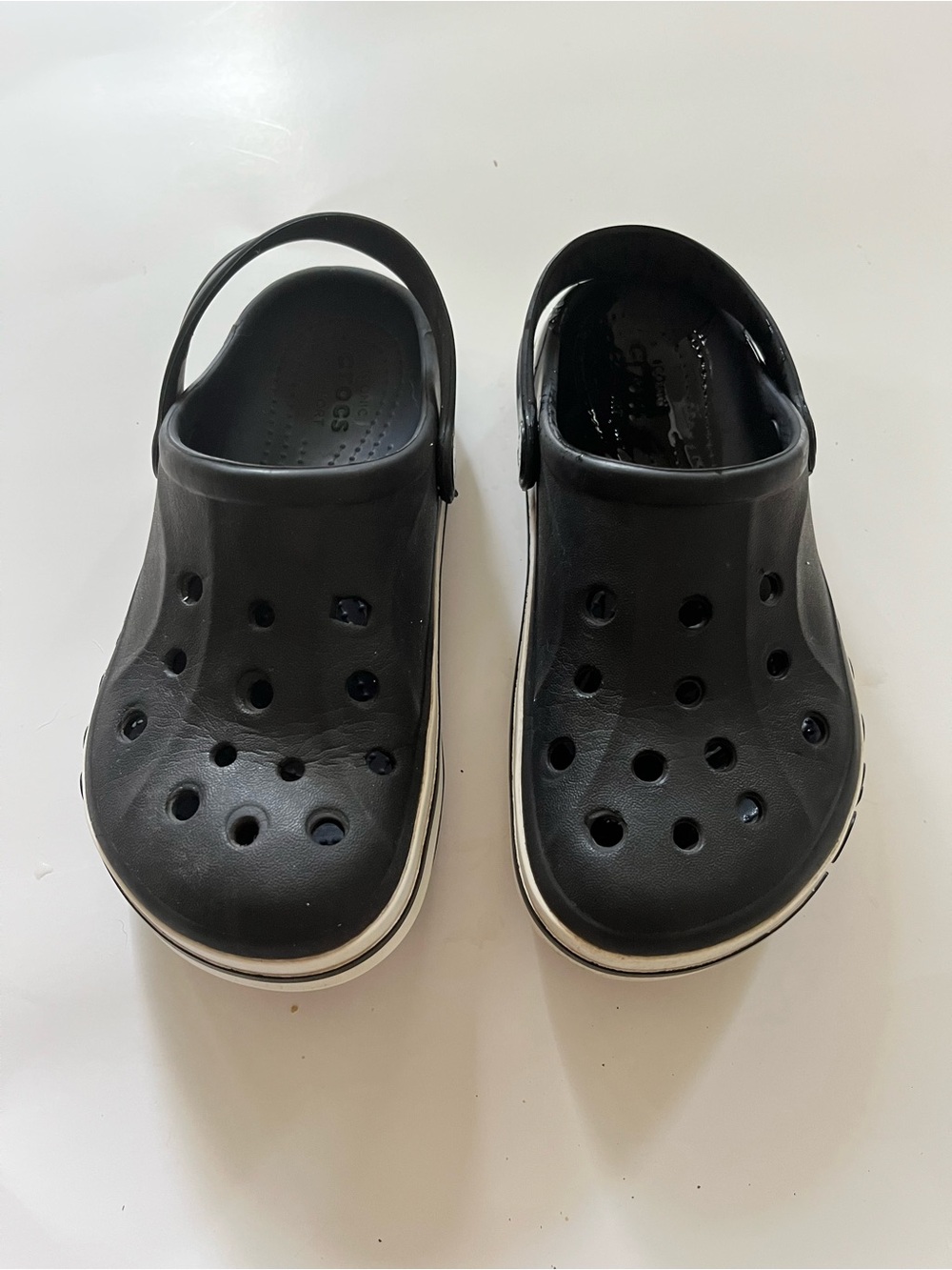 CROCS Kids Black Slip-On Clogs with Heel Strap